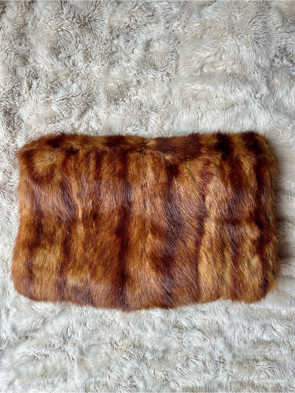 Rare Vintage Genuine Ranch Mink Fur Satin Lined Warmer